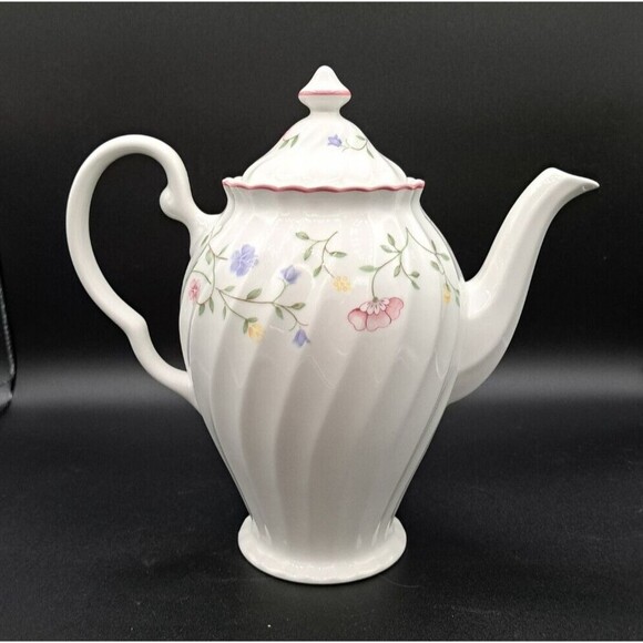Johnson Brothers 'Summer Chintz' Vintage 1980s Floral Tea Coffee Pot with Lid - Picture 3 of 16